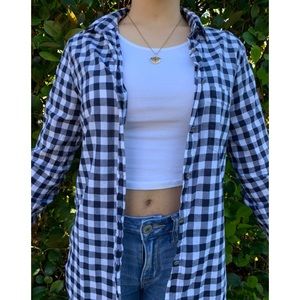 dark navy and white flannel